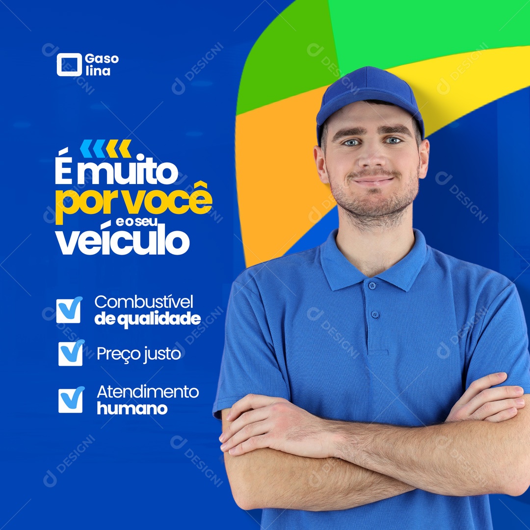 Combustível de Qualidade Posto de Combustível Social Media PSD Editável