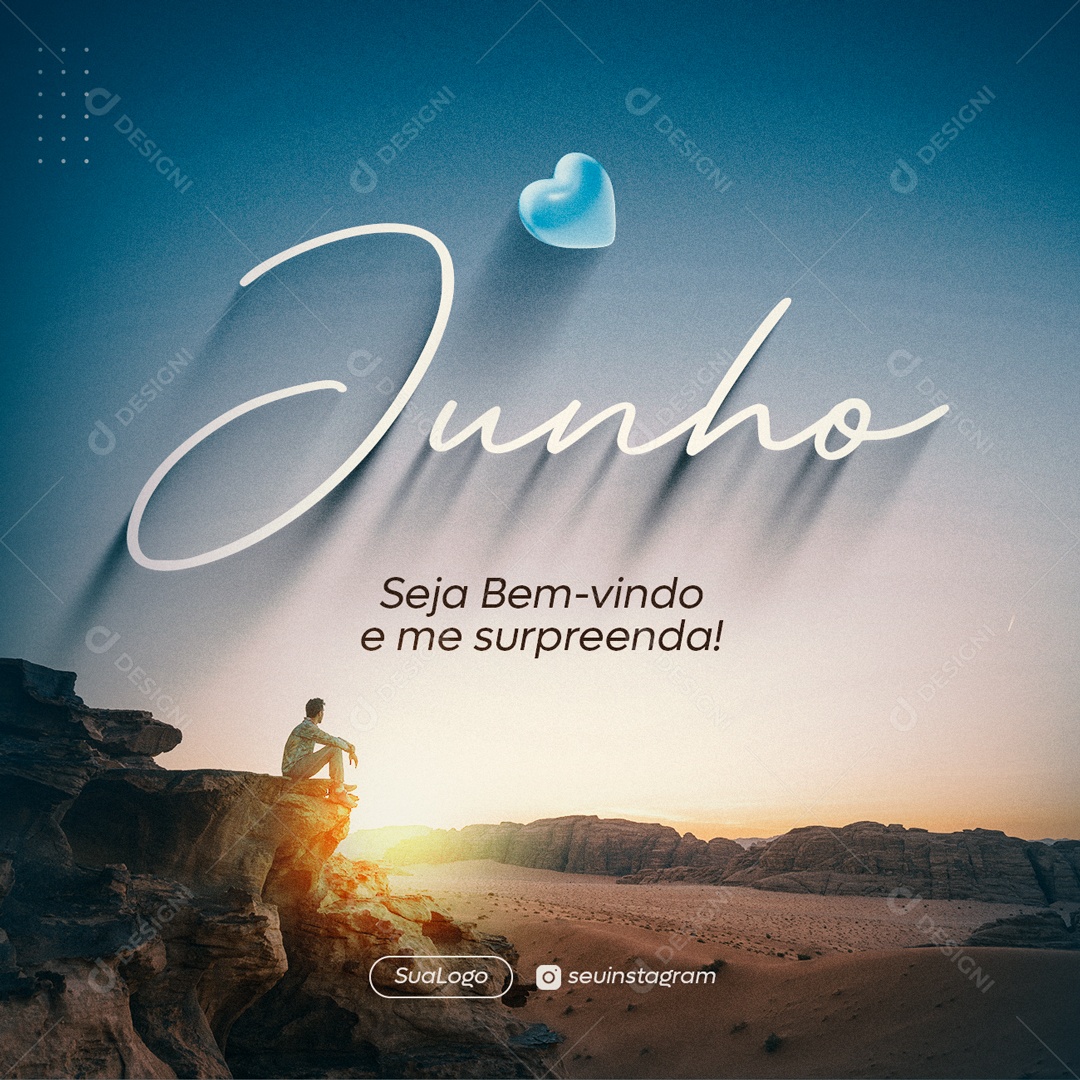 Junho Seja Bem Vindo e me Surpreenda Social Media PSD Editável