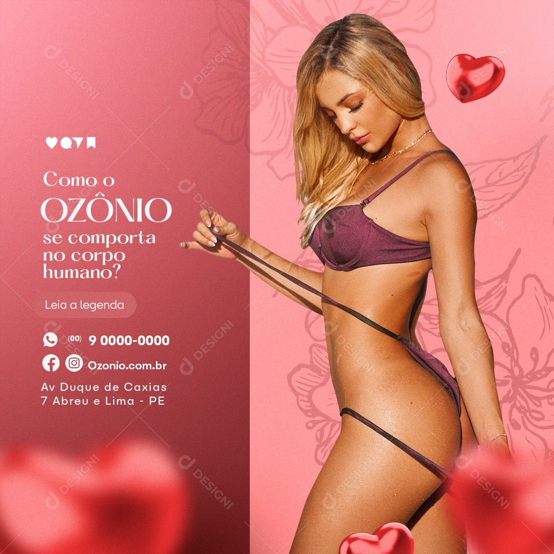 Como o Ozônio se Comporta no Corpo Humano? Social Media PSD Editável