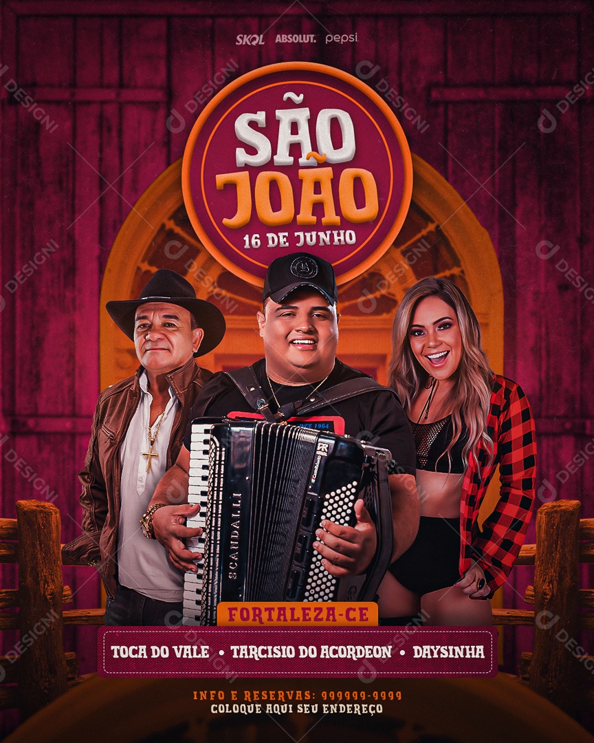 São João Flyer Toca Do Vale Tarcísio Do Acordeon Daysinha Social Media PSD Editável