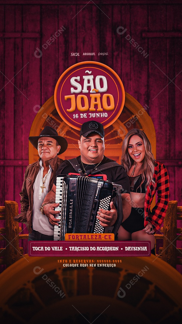 Story São João Flyer Toca Do Vale Tarcísio Do Acordeon Daysinha Social Media PSD Editável