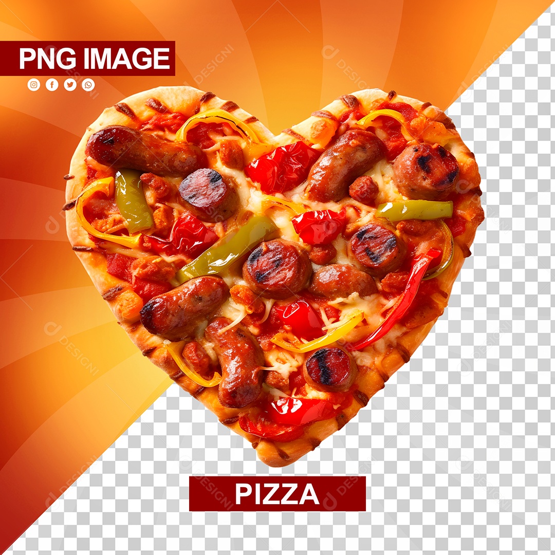 Pizza Com Formato De Coração PSD
