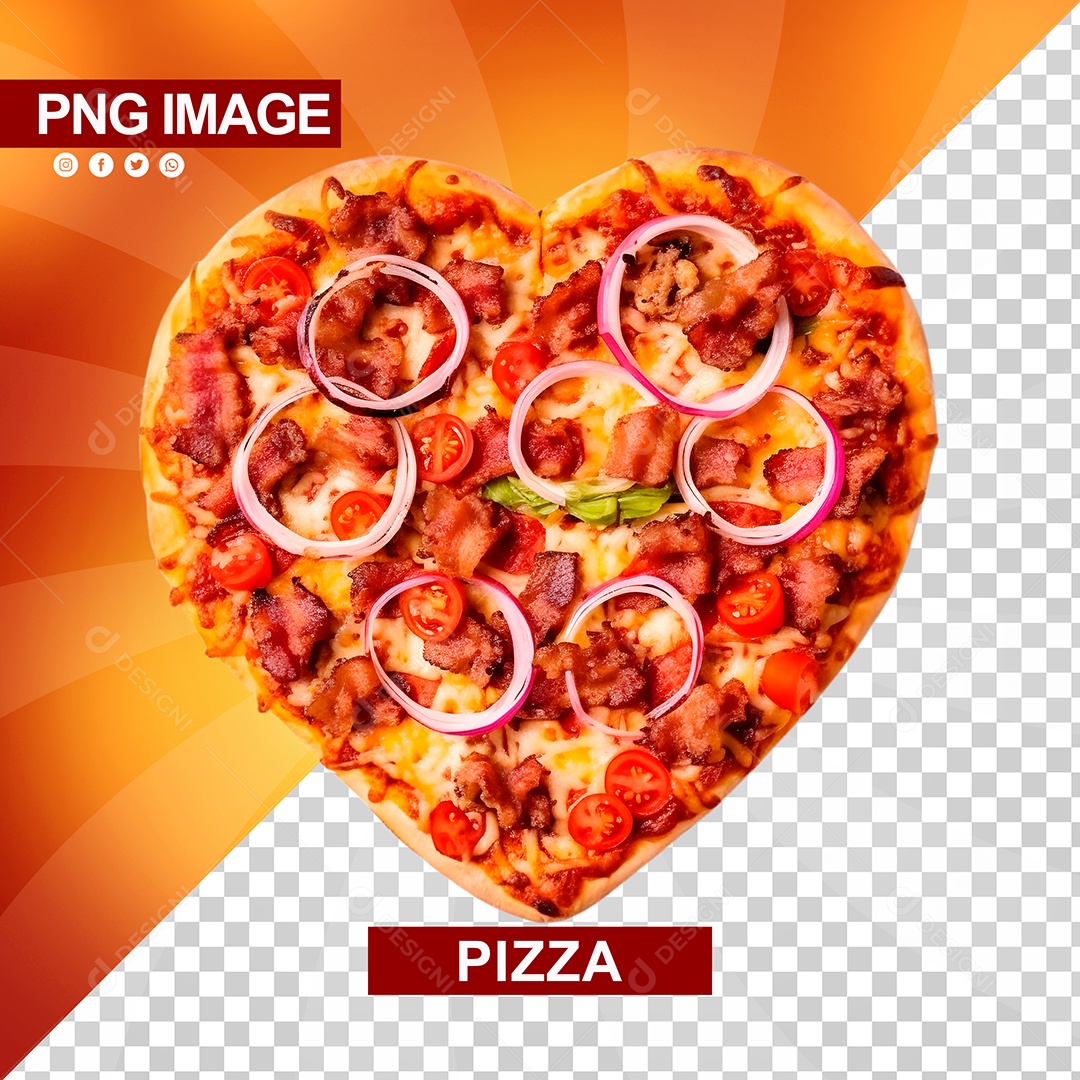 Deliciosa Pizza Com Formato De Coração PSD