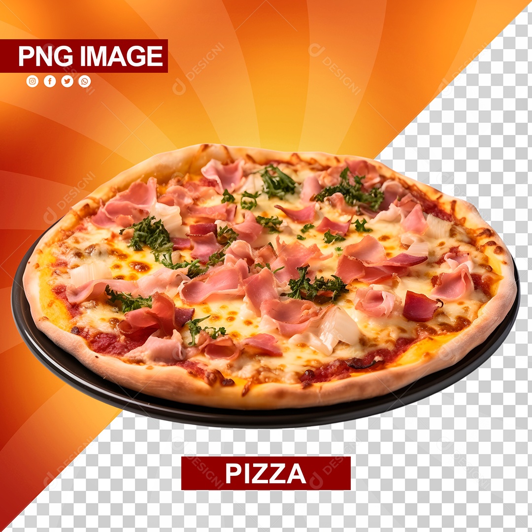 Deliciosa Pizza Forma Preta PSD