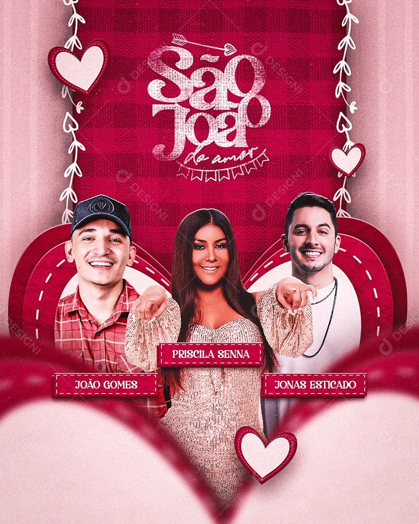 São João Do Amor Flyer João Gomes Priscila Senna Jonas Esticado Social Media PSD Editável