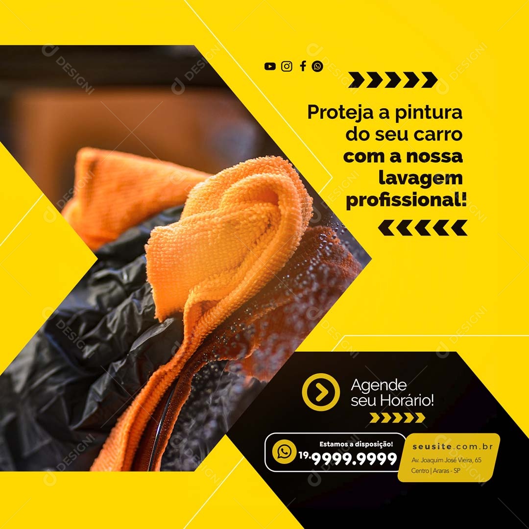 Proteja A Pintura Do Seu Carro Lava Jato Social Media PSD Editável