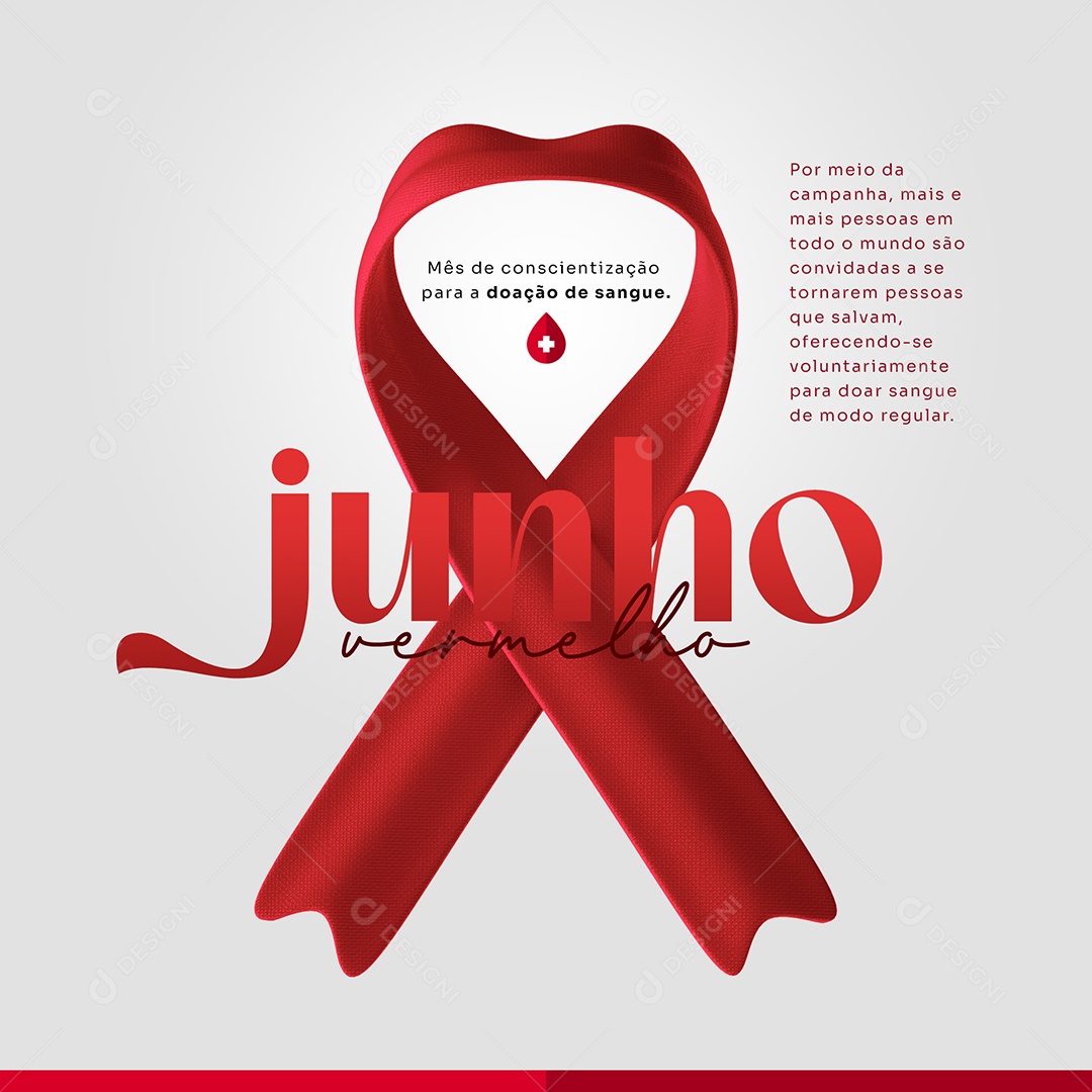 Por Meio Da Campanha Junho Vermelho Social Media PSD Editável