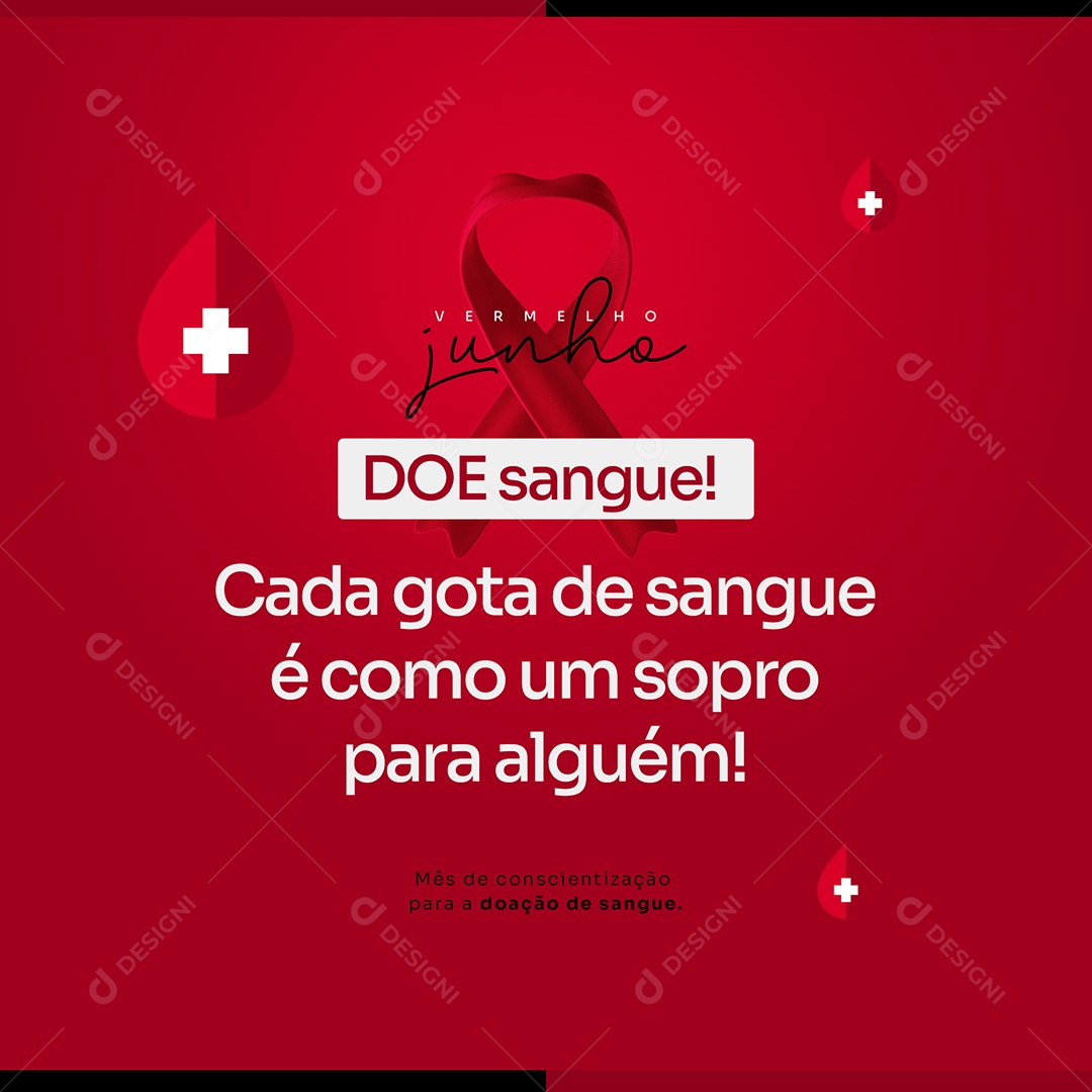 Social Media Doe Sangue Junho Vermelho PSD Editável
