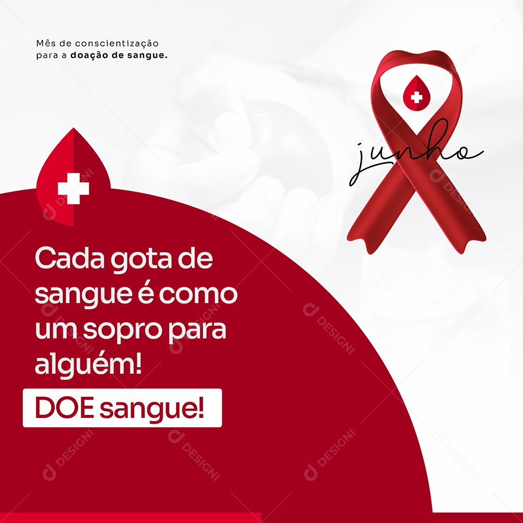 Social Media Junho Vermelho Doe Sangue PSD Editável