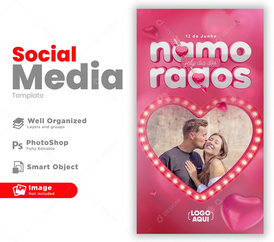 Social Media 12 De Junho Feliz Dia Dos Namorados Social Media PSD Editável