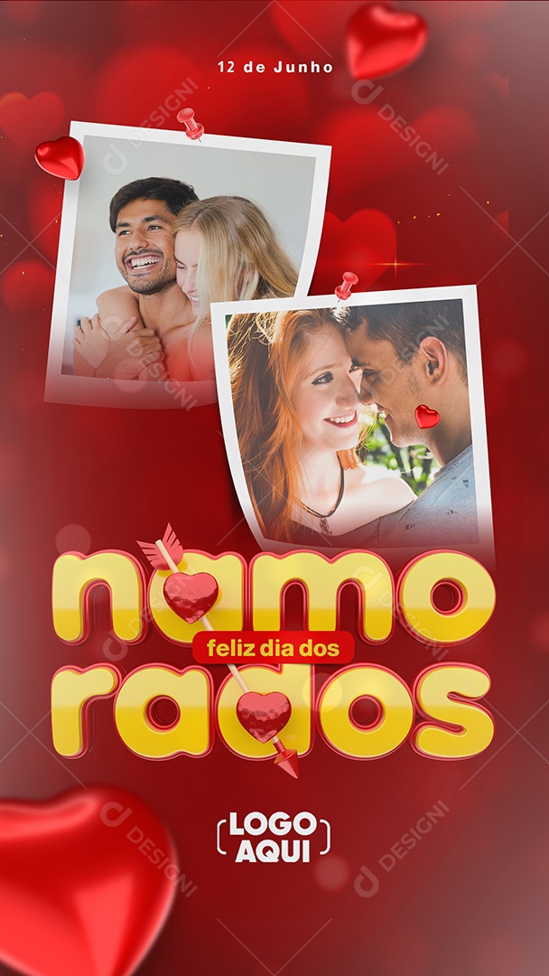 Story Feliz Dia Dos Namorados 12 De Junho Social Media PSD Editável