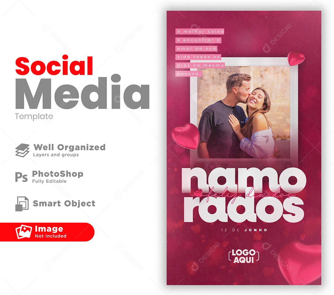 Feliz Dia Dos Namorados A Melhor Coisa é Encontrar O Amor Da Sua Vida Social Media PSD Editável