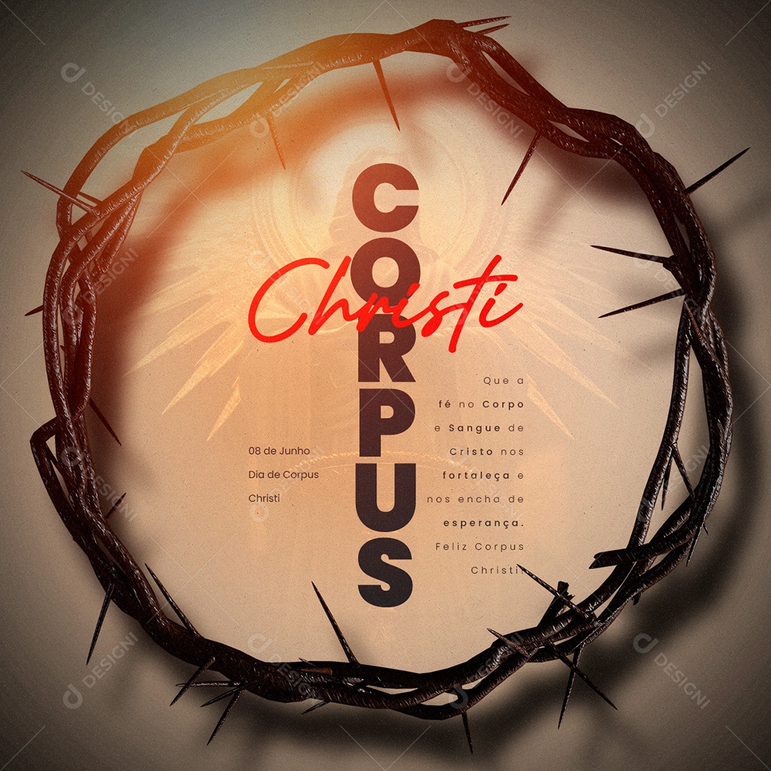 Que A Fé No Corpo E Sangue De Cristo Nos Fortaleça Corpus Christi Social Media PSD Editável