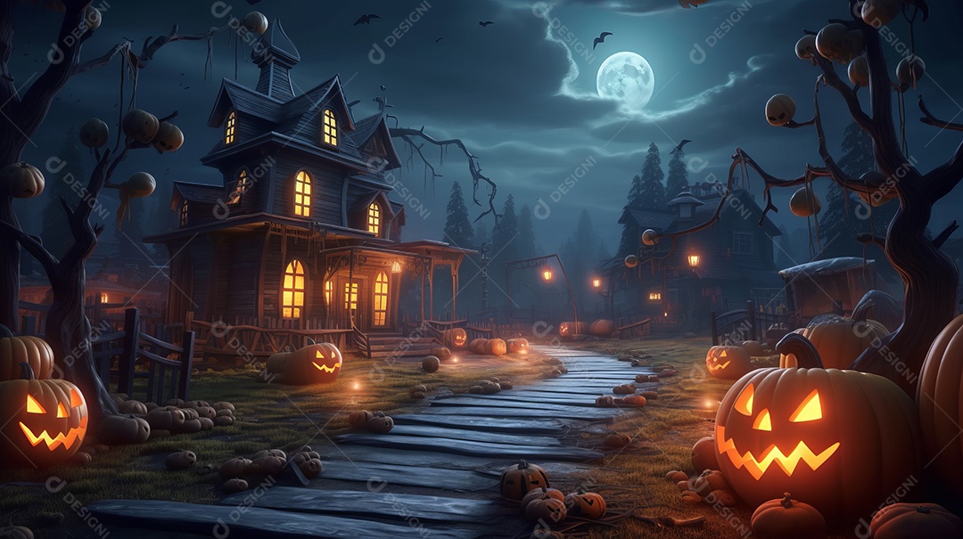 Cenário de Halloween.