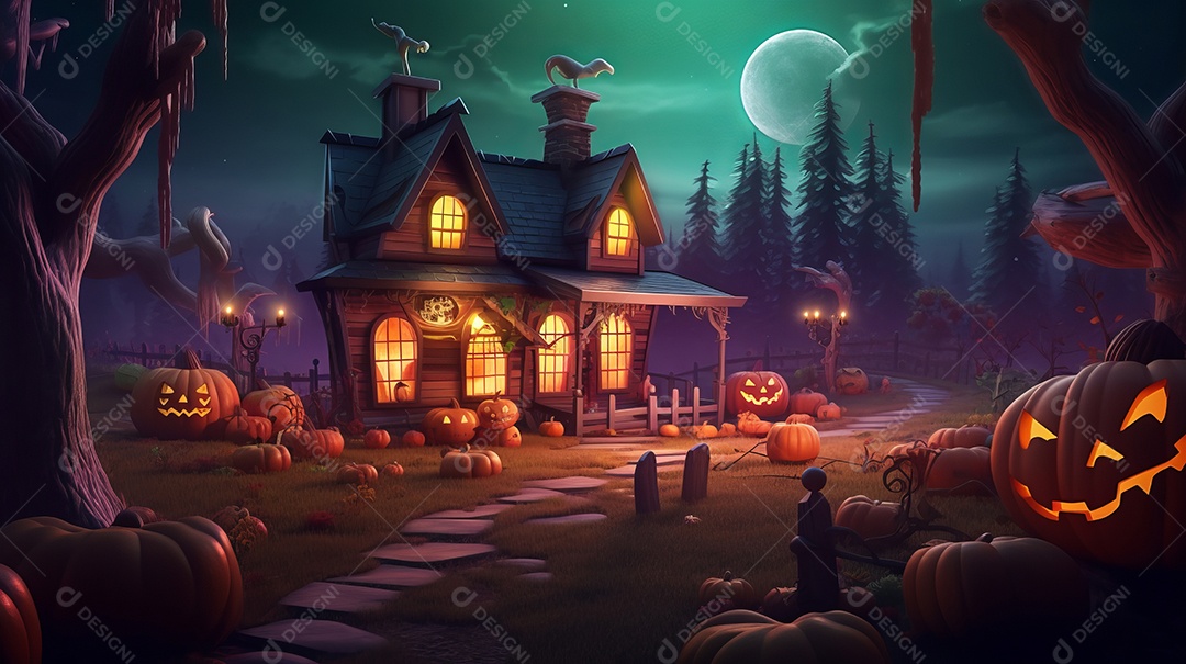 Cenário de Halloween.