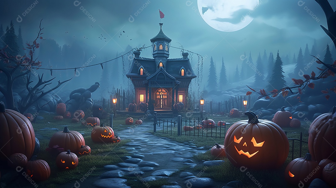 Cenário de Halloween.