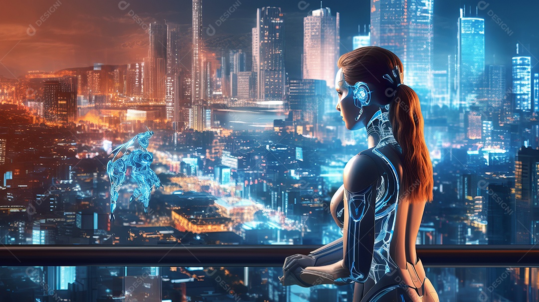 Imagem realista de cidade futurista.