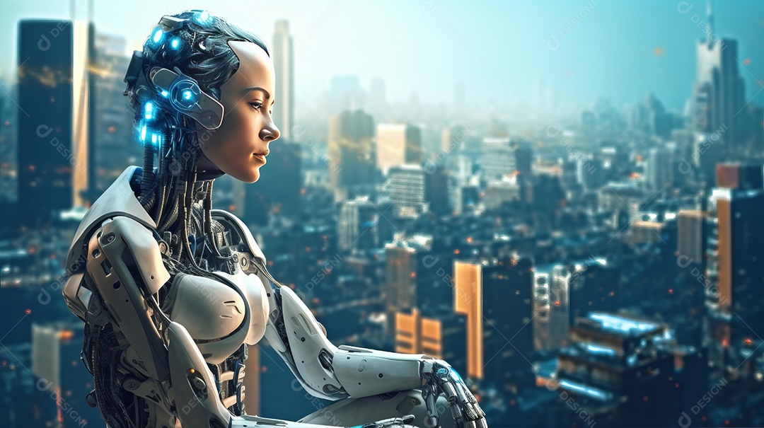 Imagem realista de cidade futurista.