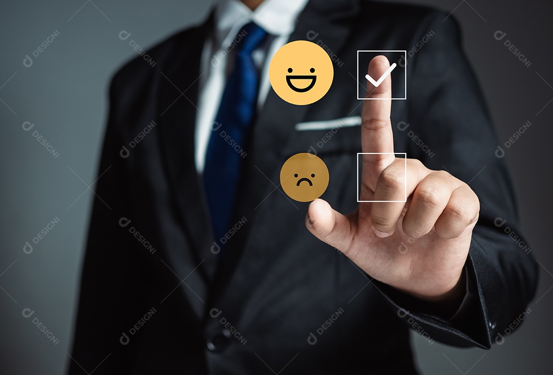 Conceito de pesquisa de satisfação do cliente, aplicativo on-line de classificação de experiência de serviço, qualidade, revisão de feedback de satisfação