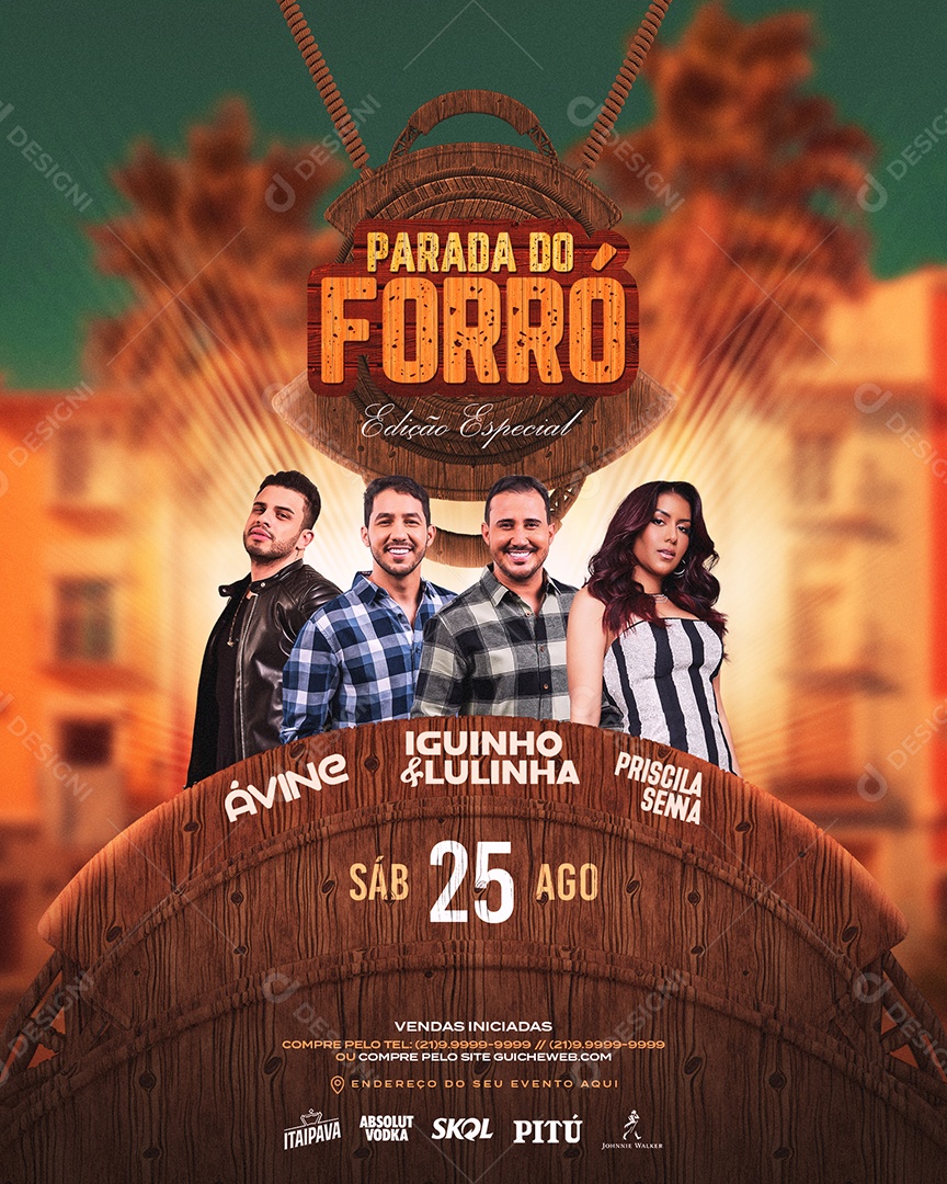 Flyer de Evento Parada do Forró Social Media PSD Editável