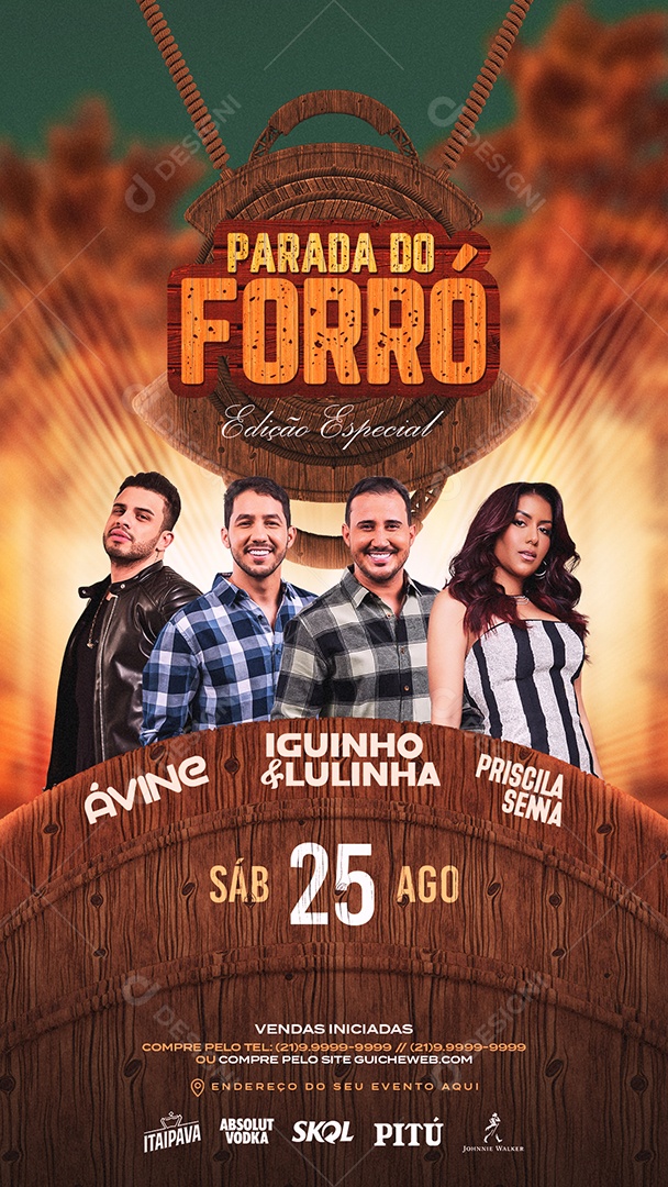 Flyer de Evento Parada do Forró Social Media PSD Editável