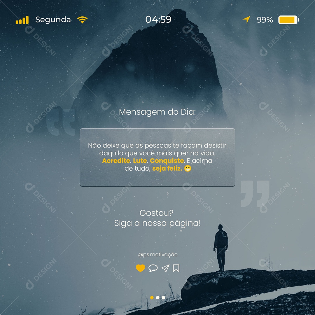 Post Feed Mensagem do Dia Não Deixe Que as Pessoas Social Media PSD Editável