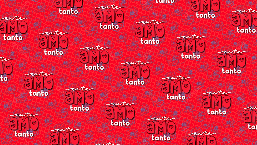 Pattern Padrões Geométricos Textos Do Dia Dos Namorados Eu Te Amo Tanto Em Fundo Vermelho Vetor AI + PAT