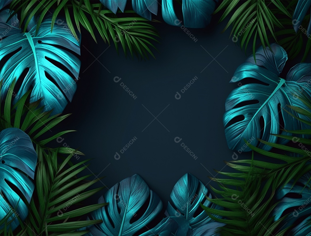 Folhagem sobre um fundo escuro.