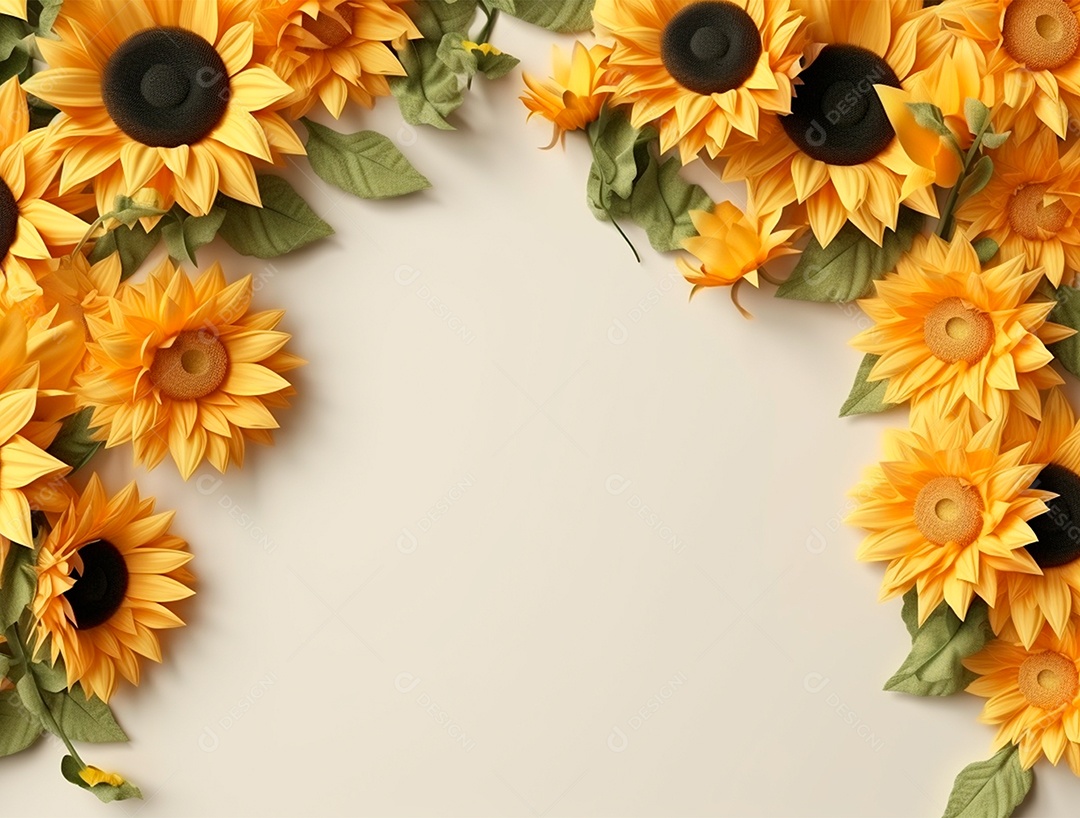 Girassóis amarelo isolado no fundo branco.