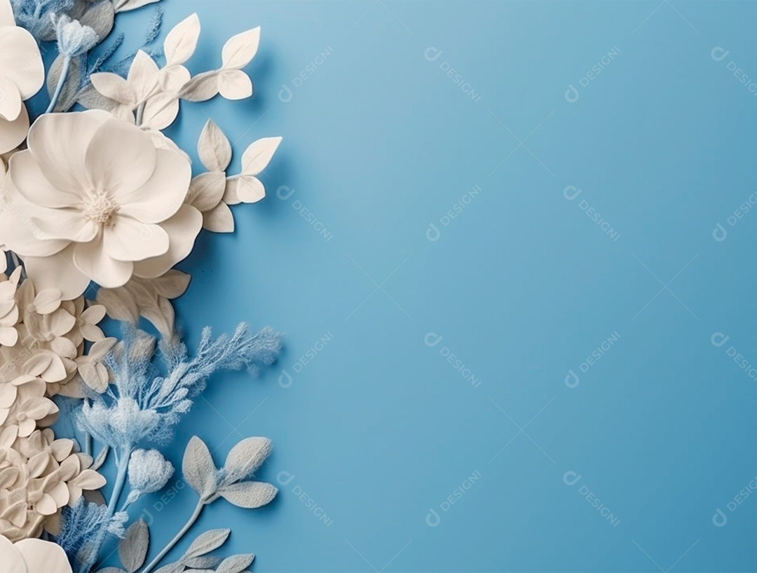 Flores brancas sobre fundo isolado branco.