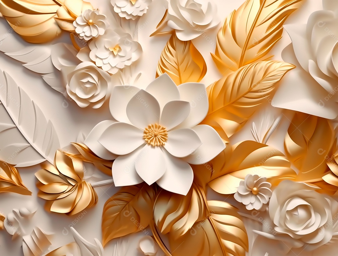 Flores coloridas sobre um fundo isolado branco.