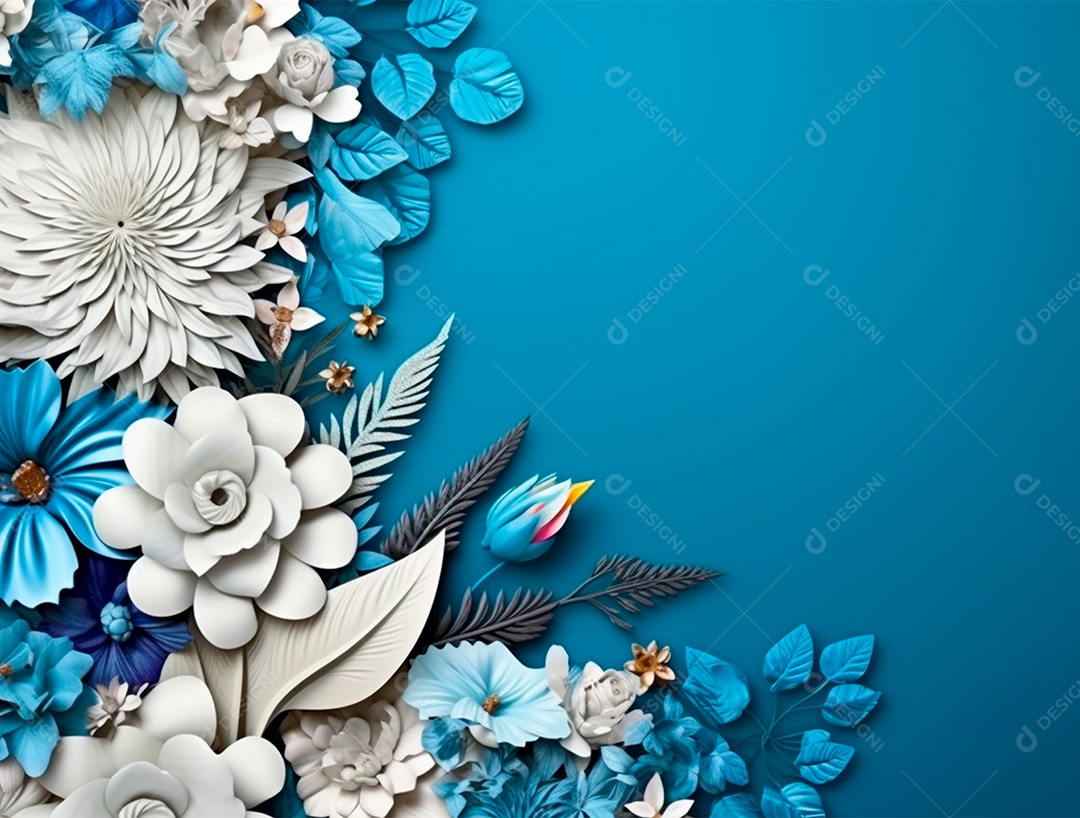 Flores brancas sobre fundo isolado branco.