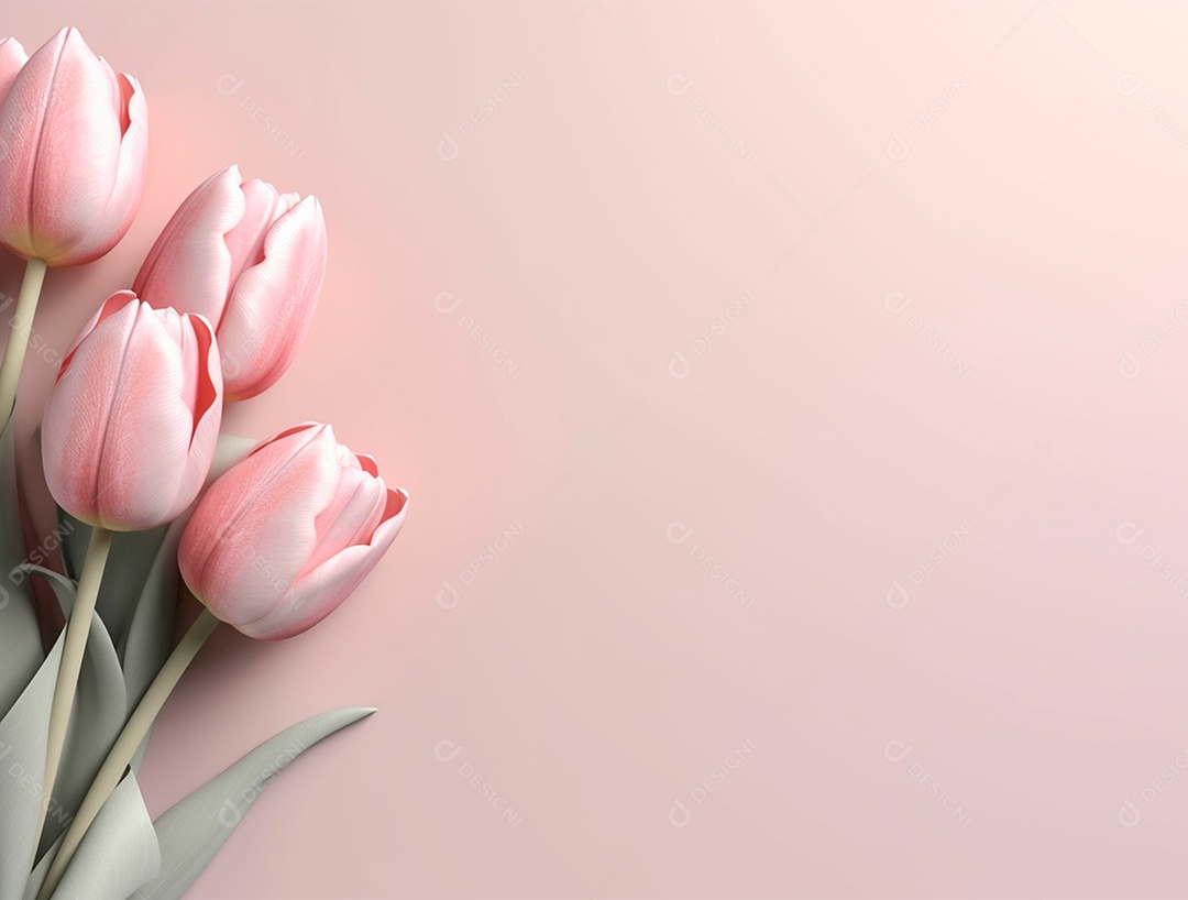 Flores de tulipas sobre fundo isolado.