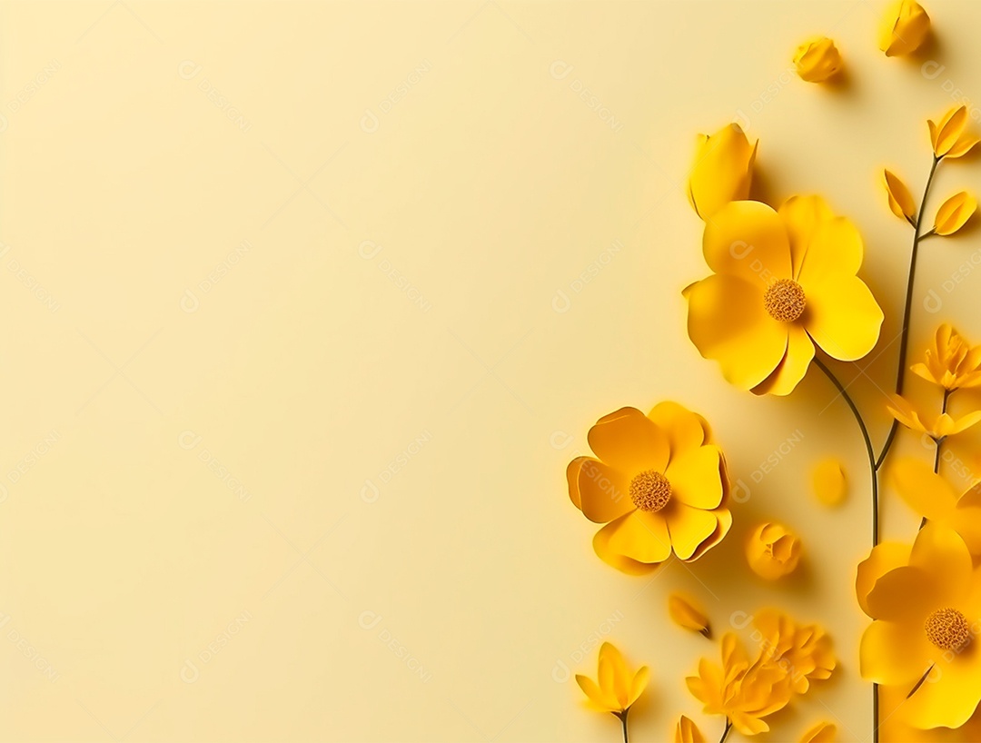 Flores amarela sobre fundo isolado.