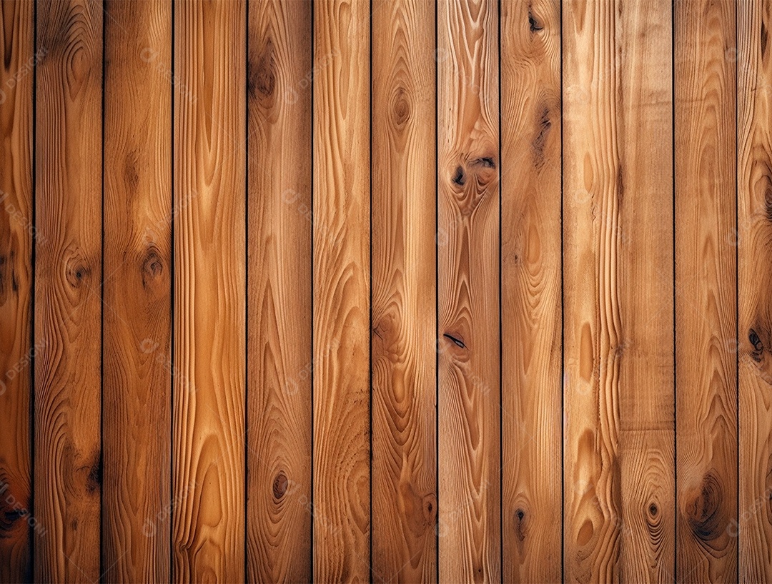 Fundo de ripa de madeira envernizada.