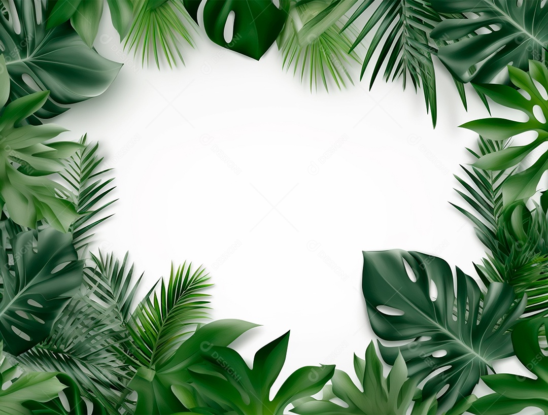 Folhagem sobre fundo branco.