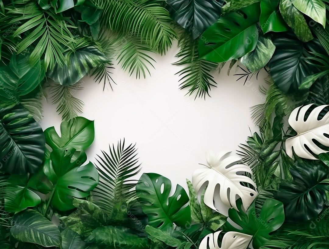 Folhagem sobre fundo branco.