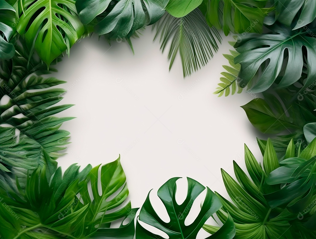 Folhagem sobre fundo branco.