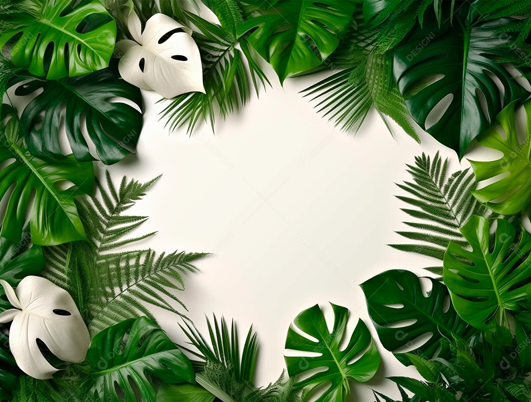 Folhagem sobre fundo branco.