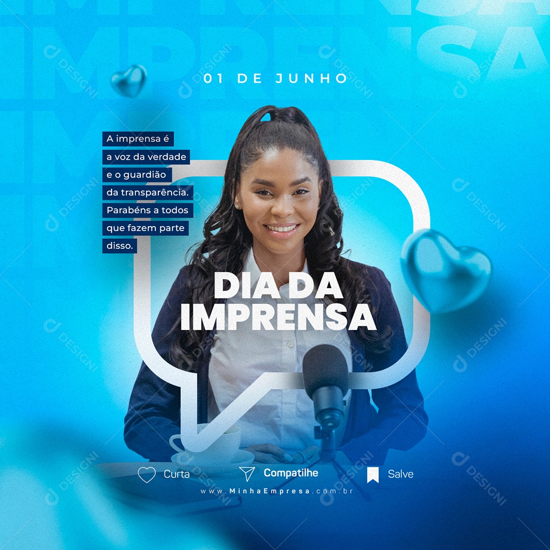 Social Media Dia Da Imprensa 1 De Junho PSD Editável