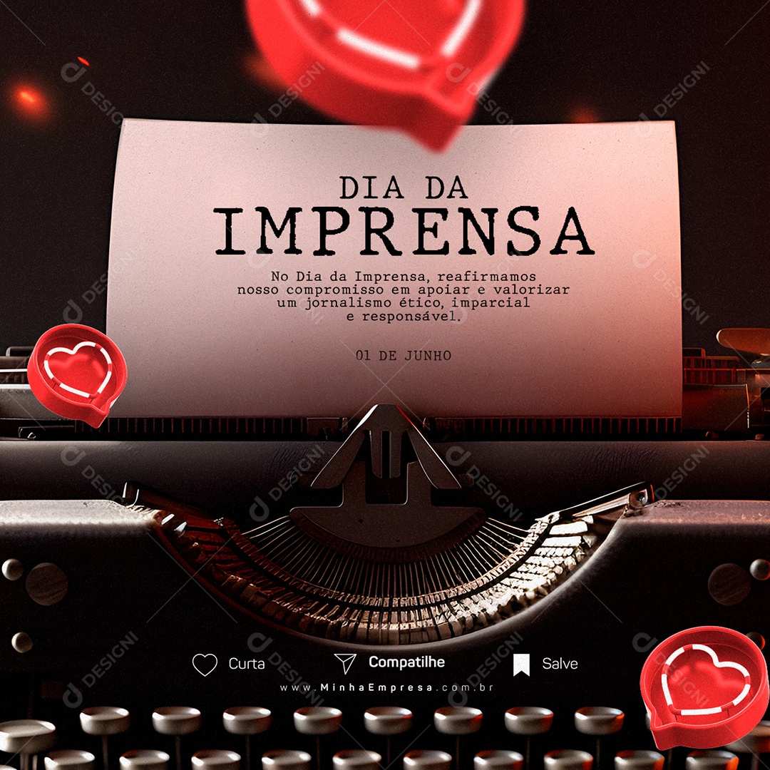 No Dia Da Imprensa Reafirmamos Nosso Compromisso Social Media PSD Editável