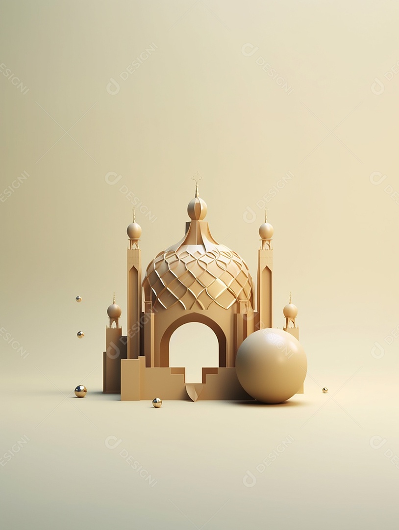 Mesquita Islâmica bege.