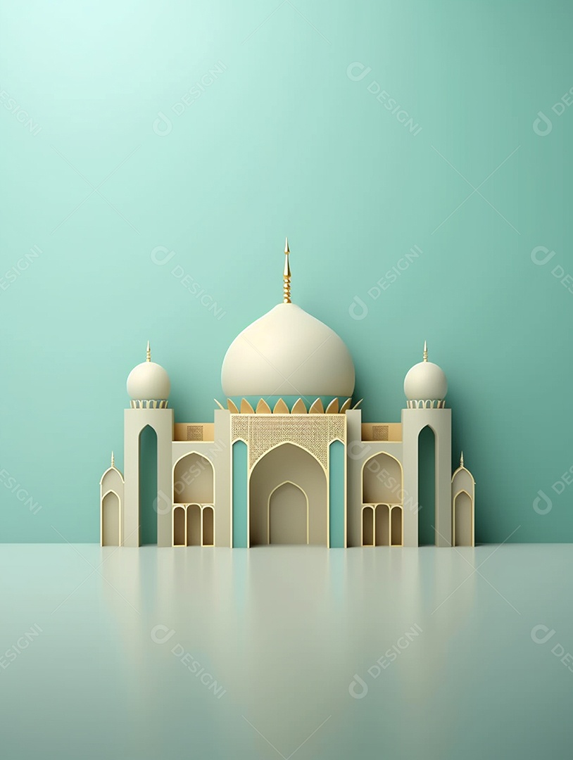 Portão de entrada da mesquita islâmica.