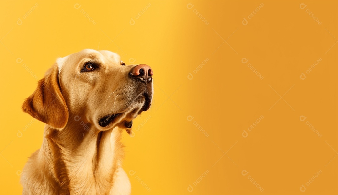 Cachorro sobre fundo isolado amarelo