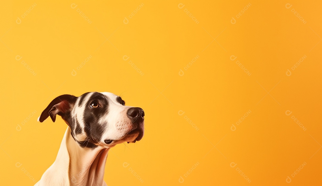 Cachorro sobre fundo isolado amarelo