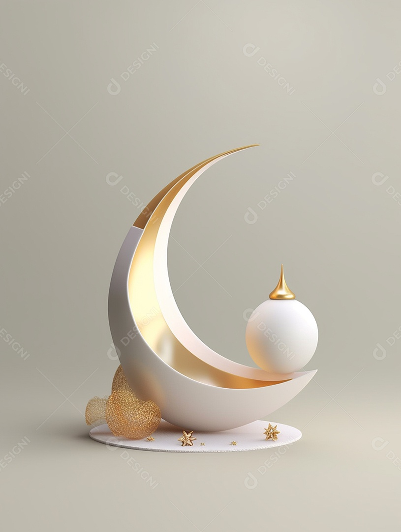 Elemento de ano novo islâmico sobre fundo isolado.