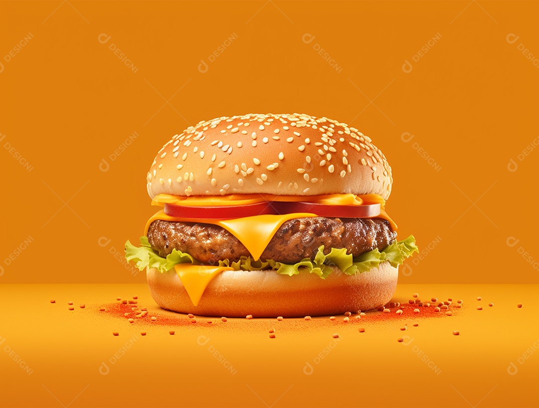 Delicioso Hamburguer sobre fundo isolado