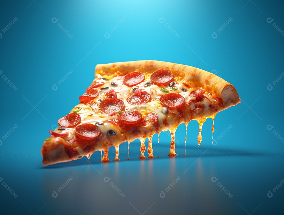 Fatia de pizza levantada