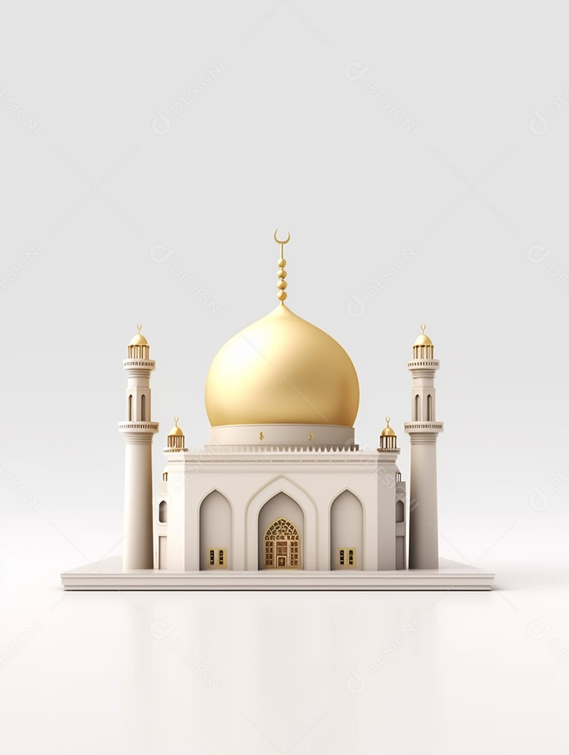 Mesquita islâmica com cúpula dourada.