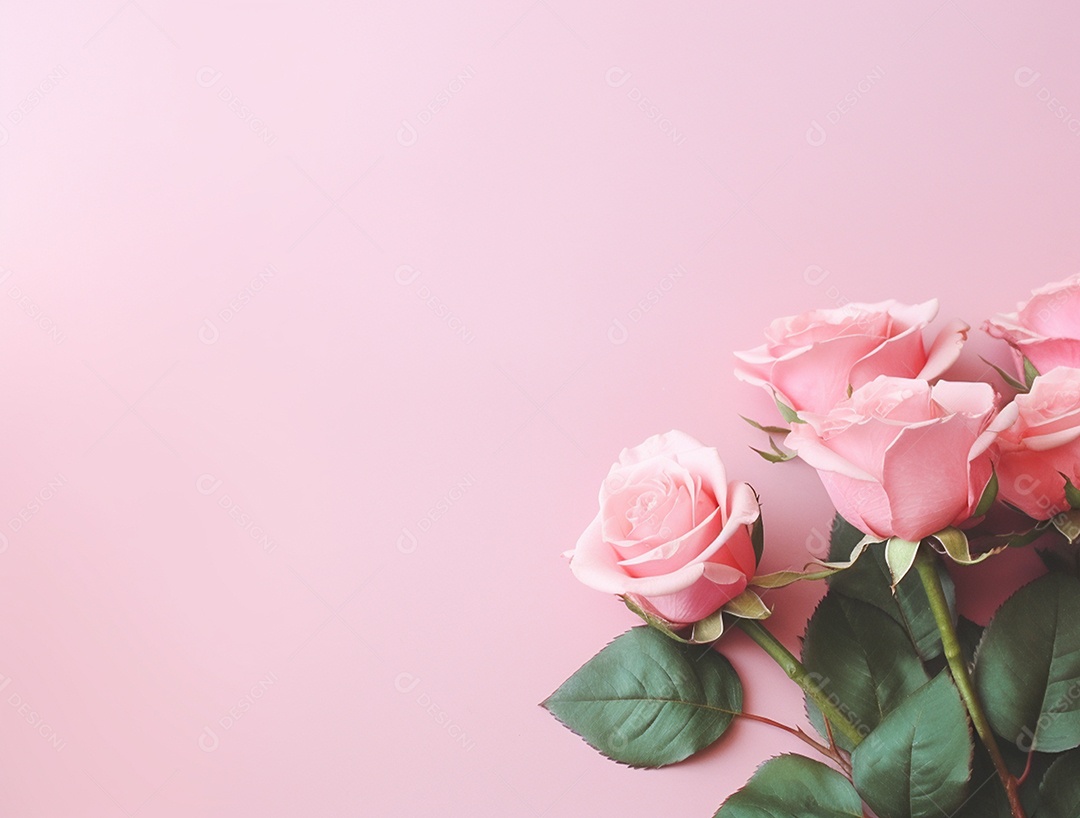 Buquê de lindas rosas sobre fundo isolado.